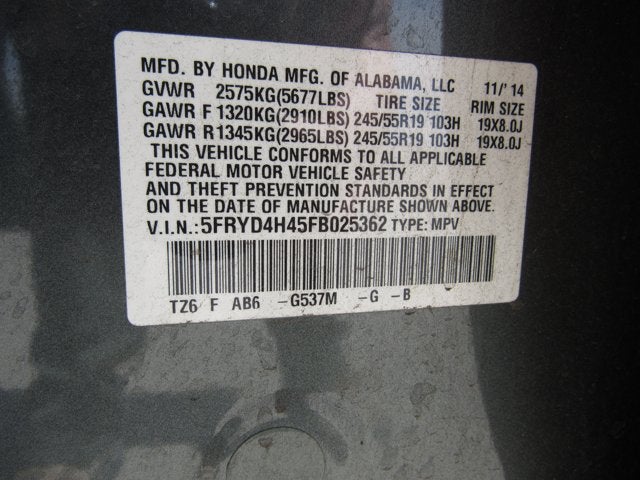 2015 Acura MDX Tech Pkg